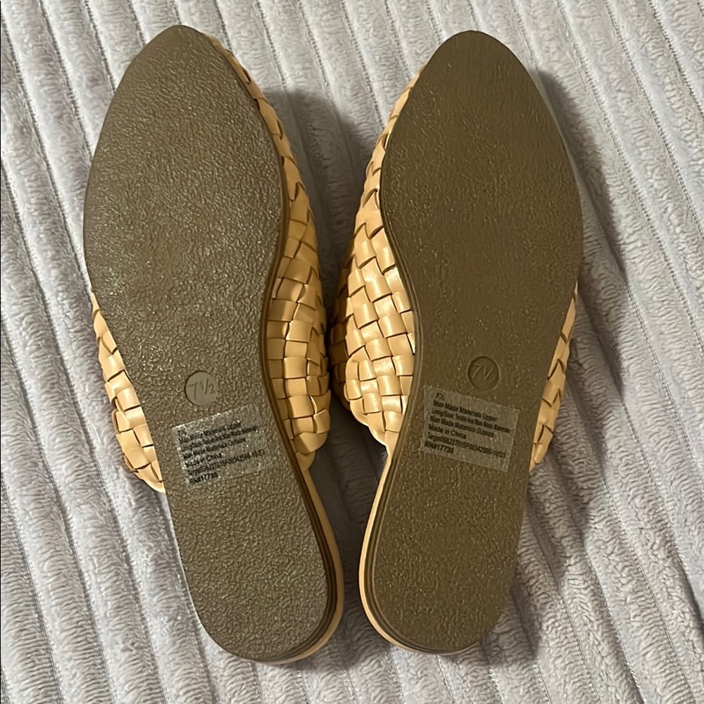Woven Tan Slip-On Mules - Picture 4 of 4